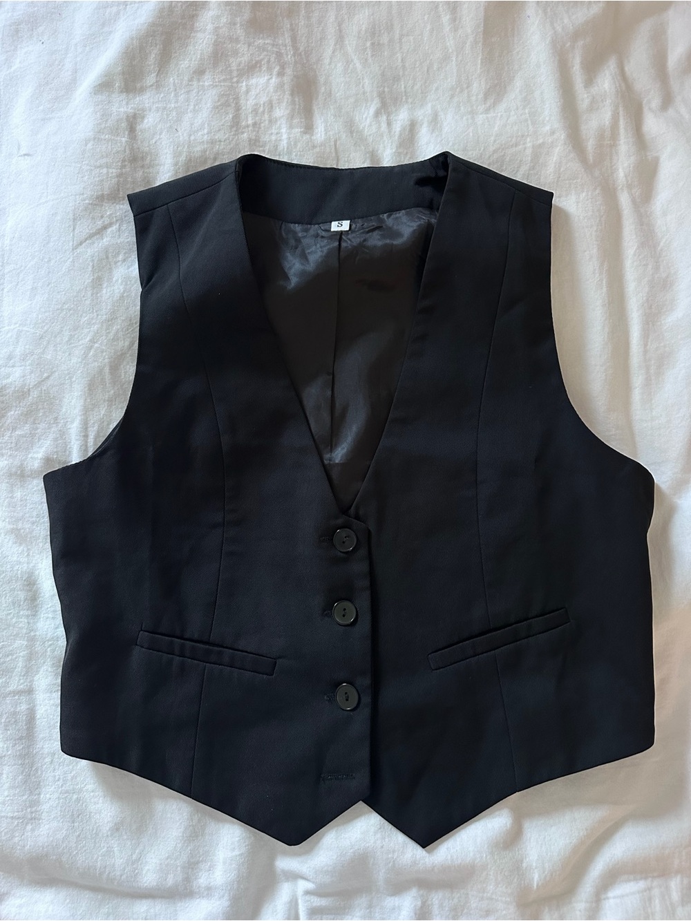 Classic Black Button-Up Vest